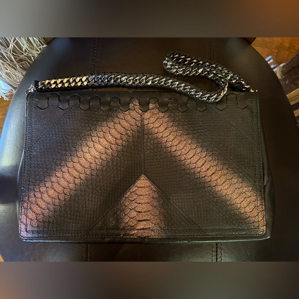 Amazing Roberto Cavalli Shimmery Python Handbag - image 7